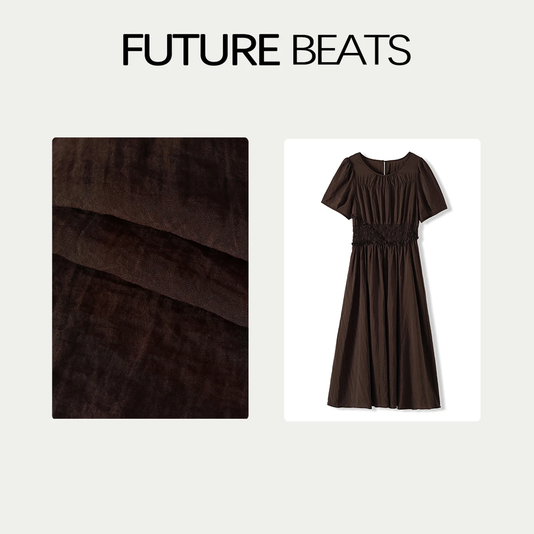 FUTURE BEATS法式慵懒风打揽松紧腰休闲连衣裙SCX07570