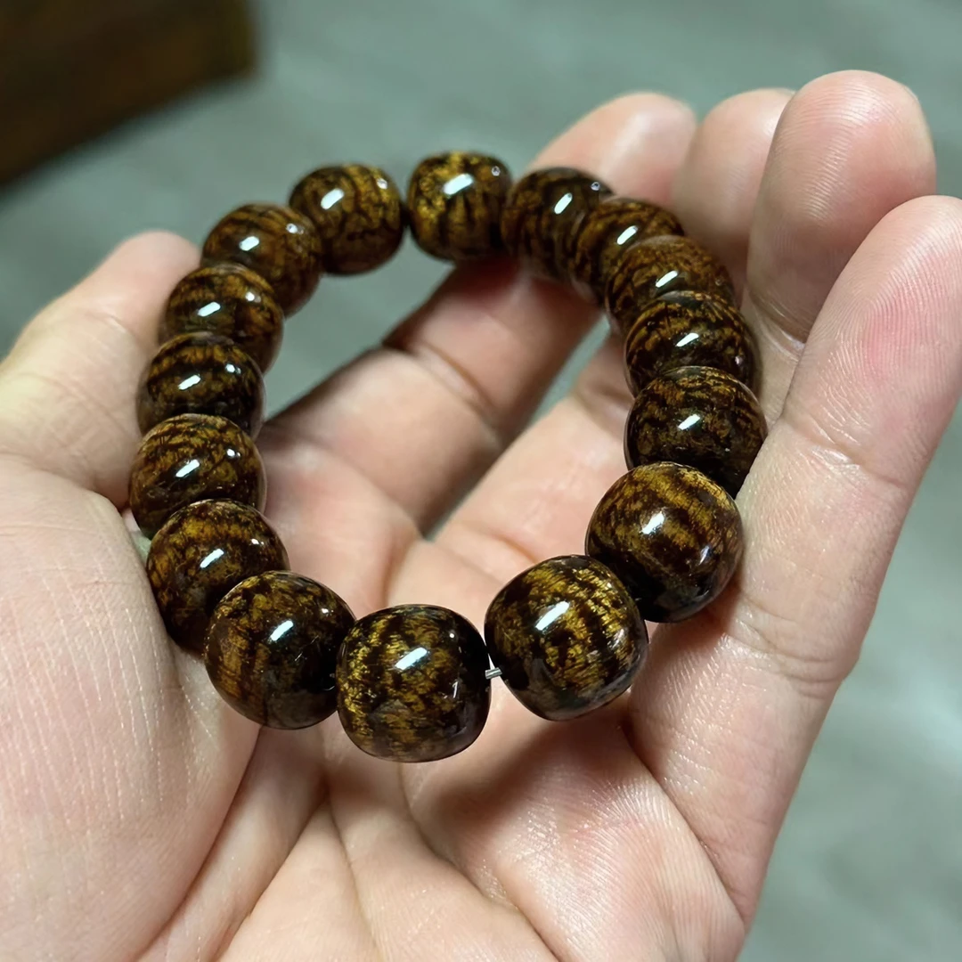 【上新了文玩优选】巴布亚贡木14mm满龙鳞单圈手串