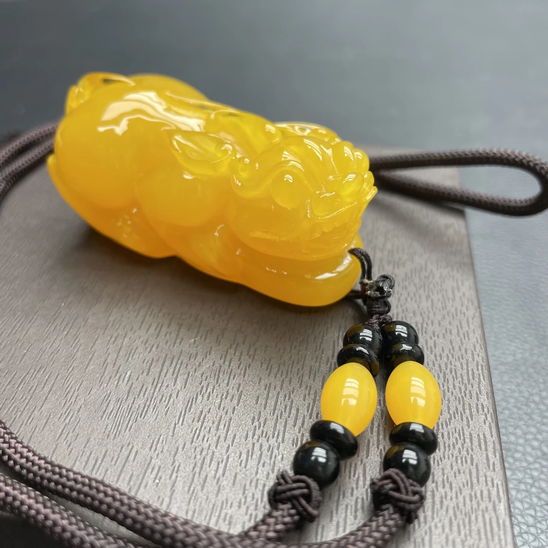 【镇店收藏 正品保障】711精美黄色小貔貅吊坠