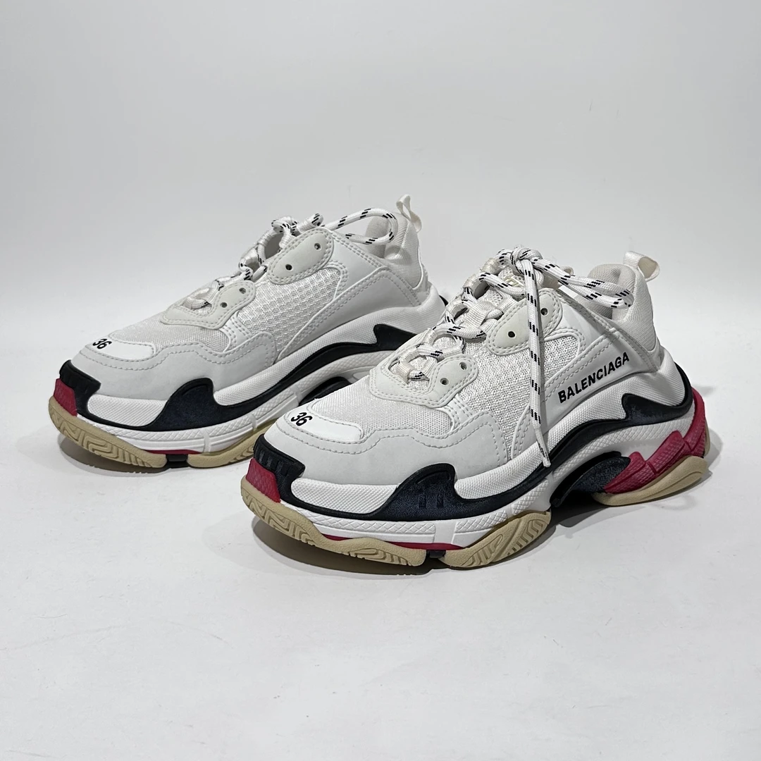 95新 Balenciaga/巴黎世家 36码 Triples 白红时尚老爹鞋/ML80534