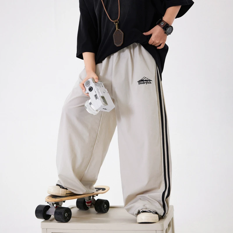 男大童夏装运动速干阔腿防蚊裤2025新款男孩夏季薄款宽松裤子