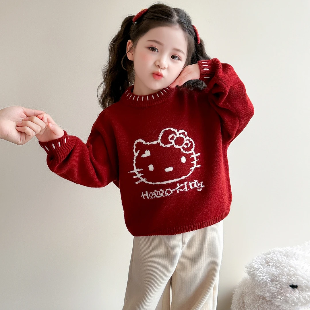 女童秋冬季毛衣2025新款小女孩冬款打底衫宝宝上衣儿童冬装针织衫