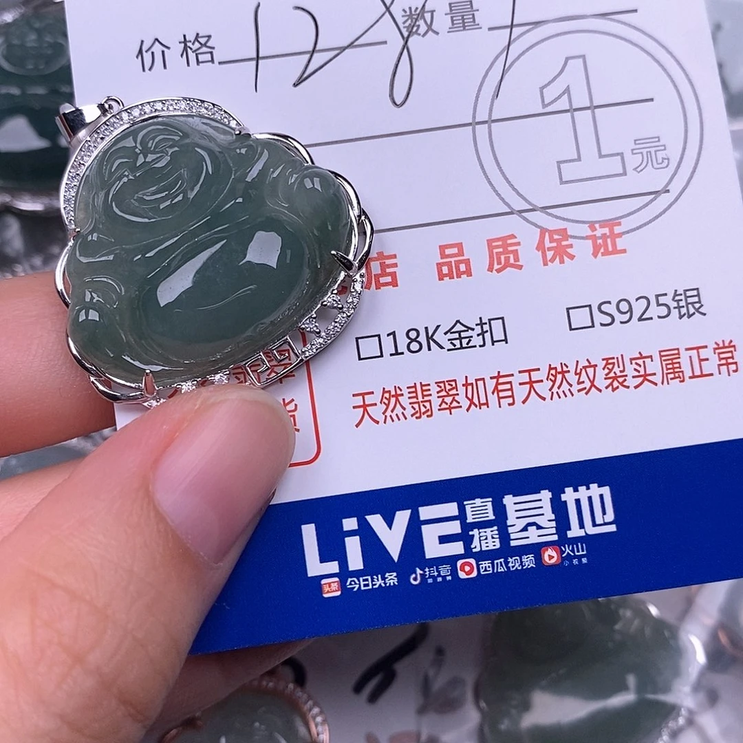 萱***宝颈饰银S925镶嵌翡翠