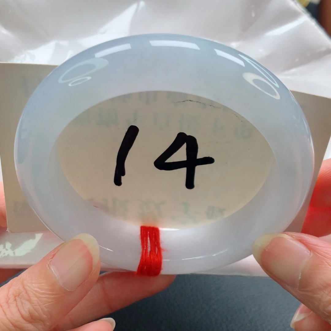 未镶嵌手镯翡翠正圈冰胶润白月光