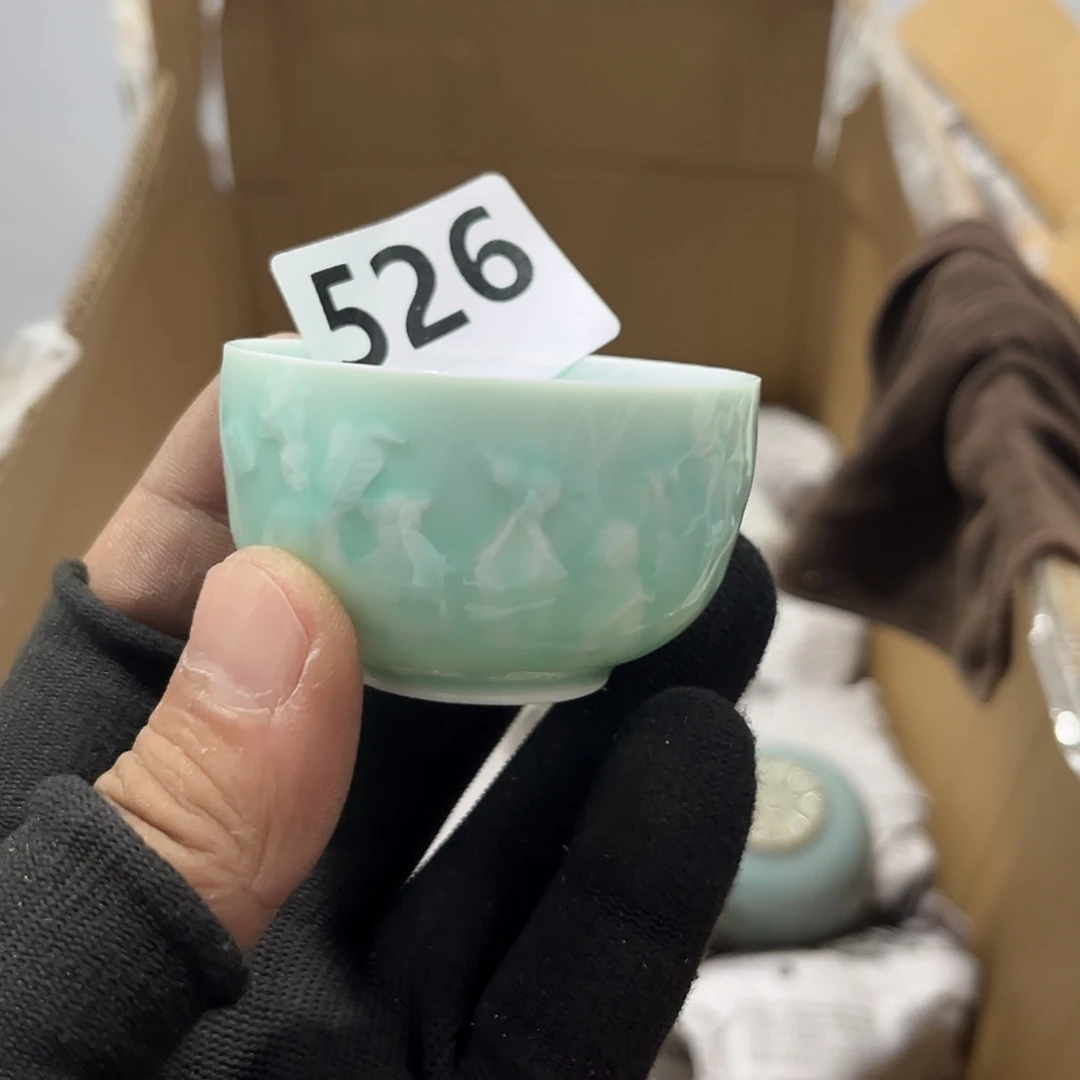 逢***缘瓷片茶摆件工艺品摆件666