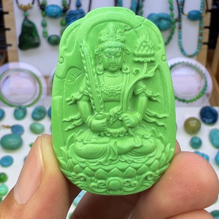 菜籽绿玉化虚空藏菩萨