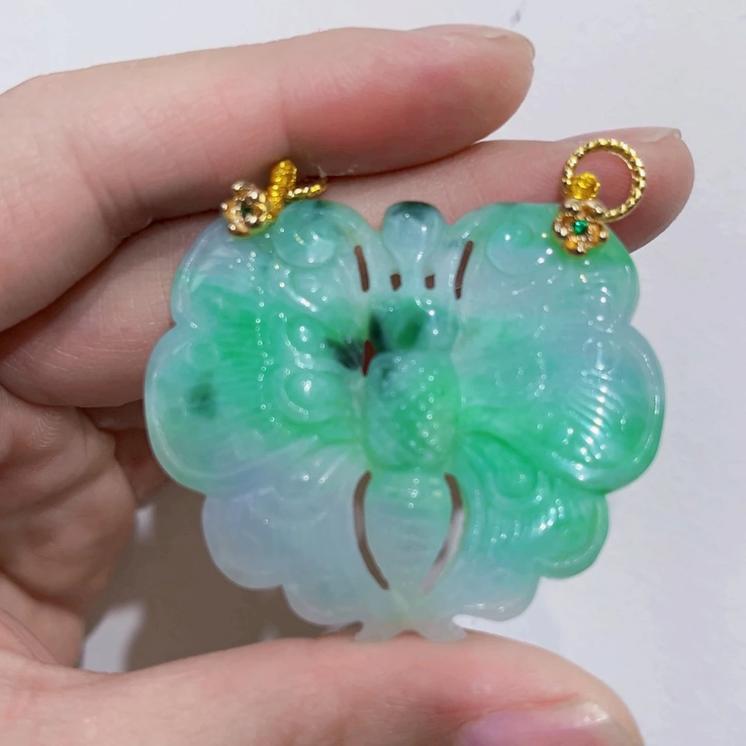 翡翠未镶嵌吊坠(赠链)代编织