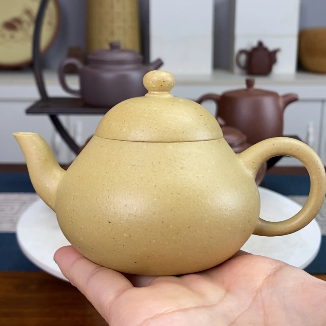 紫砂茶壶微瑕大水潭本绿梨壶160cc半手