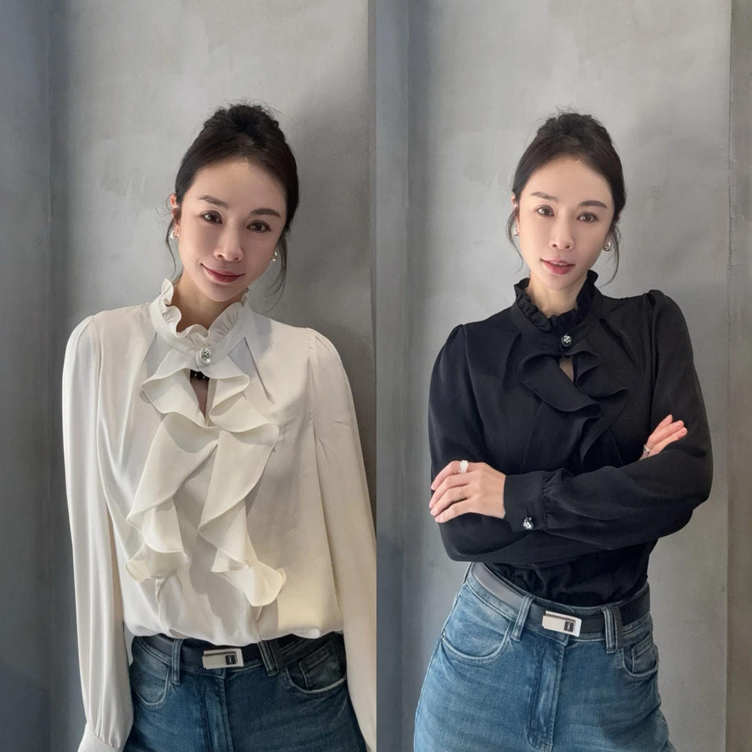  【小雨推荐】2025年春新款时尚高端真丝醋酸名媛衬衫