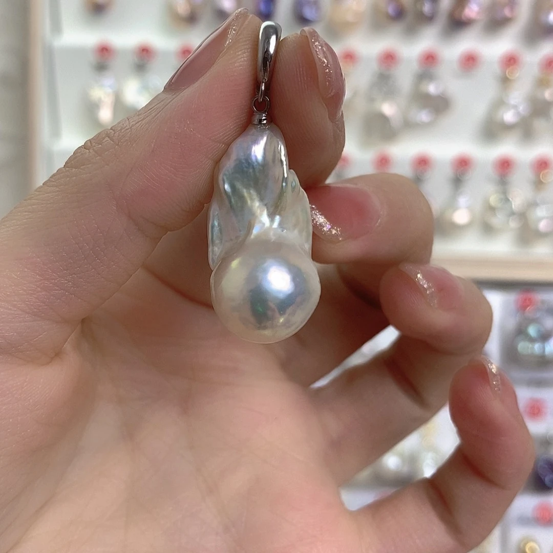 淡水珍珠颈饰银S925镶嵌暴***女