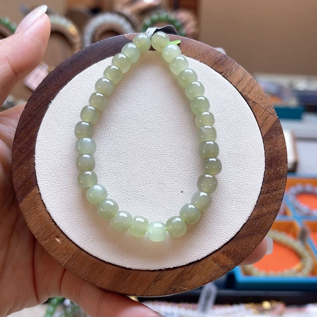 和田玉未镶嵌手串A33卡6*7