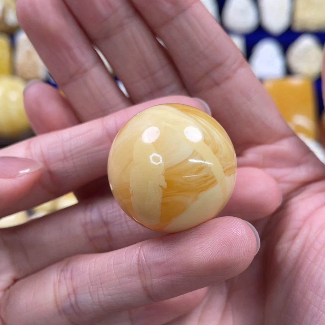 蜜蜡裸石未镶嵌琥珀蜜蜡珠子卡28.7mm