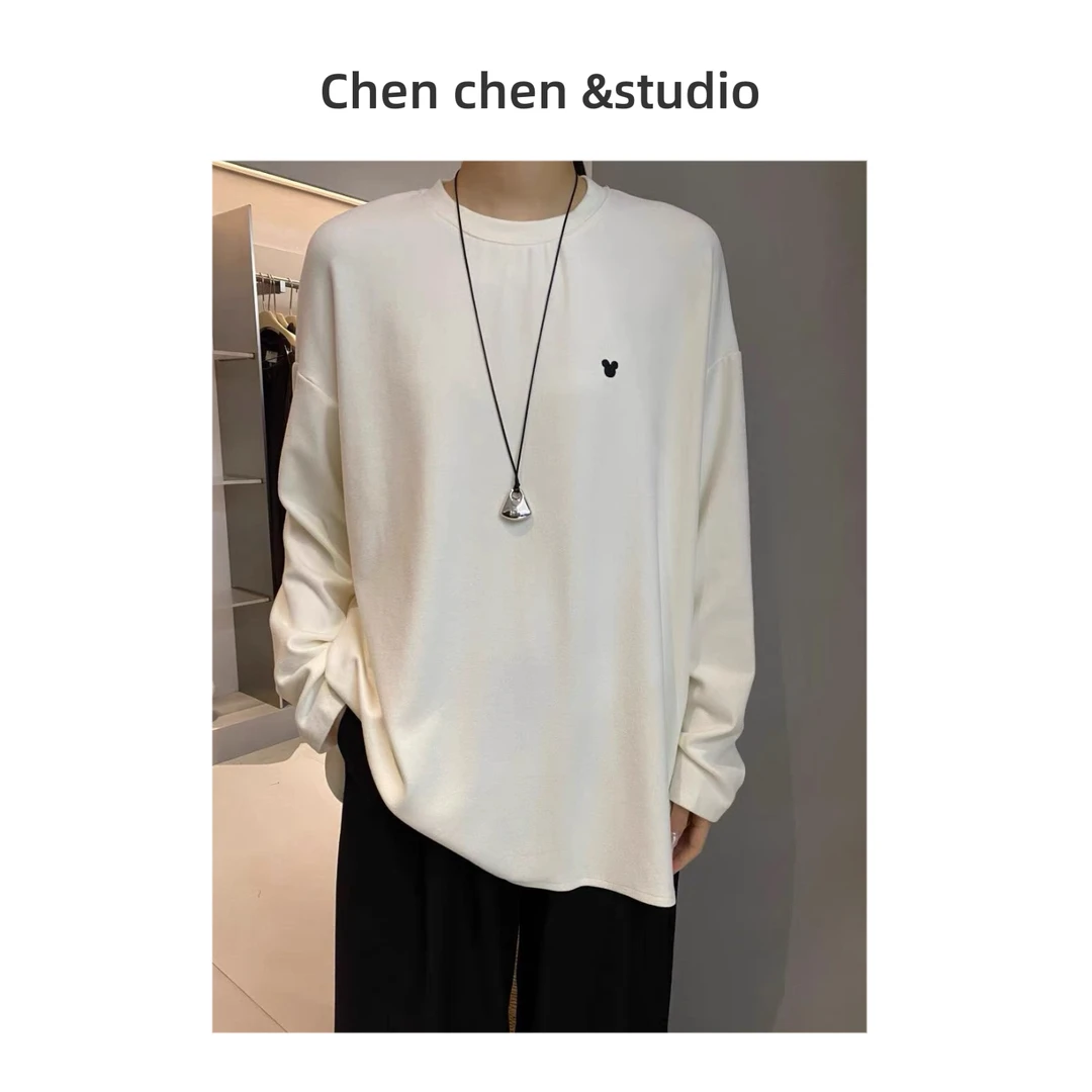 【米奇中长款磨毛打底】加厚磨毛长袖打底衫女秋冬内搭韩系百搭