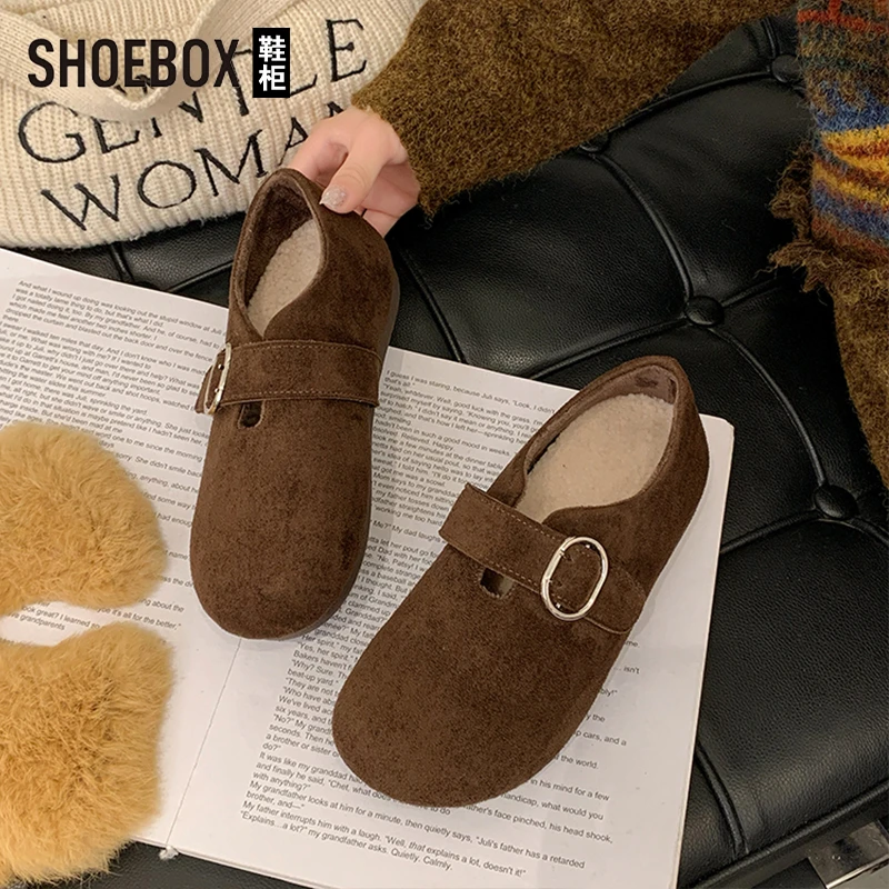 SHOEBOX鞋柜勃肯鞋女鞋2025爆款秋百搭时尚复古单鞋软底豆豆鞋