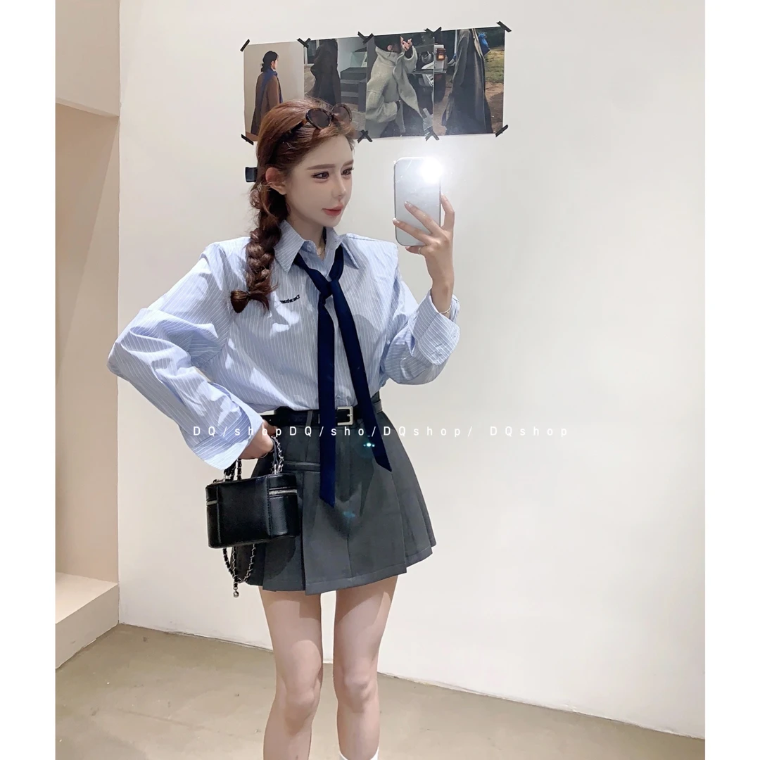 【 韩女天菜 】 韩系领带衬衫