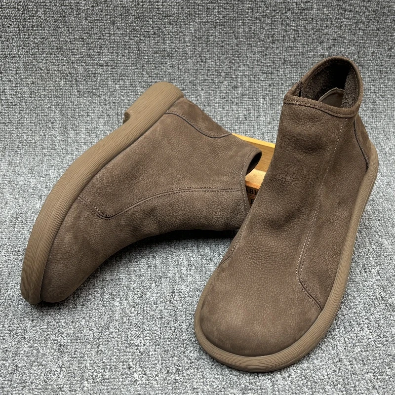 ICCLEK韩版男马丁靴男鞋新款磨砂软靴男切尔西拉链短靴高帮休闲鞋