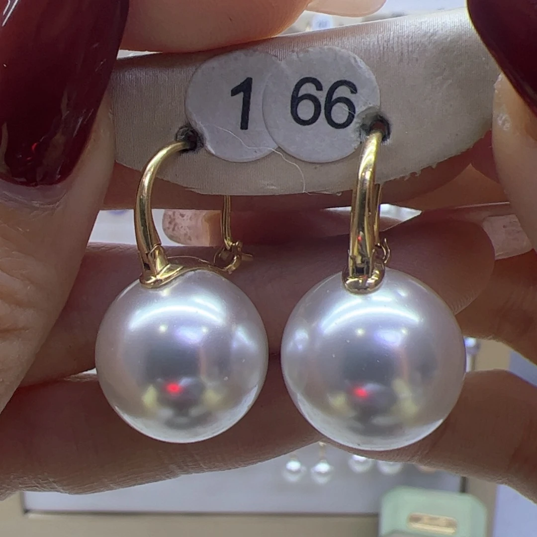 淡水珍珠耳饰18K金镶嵌