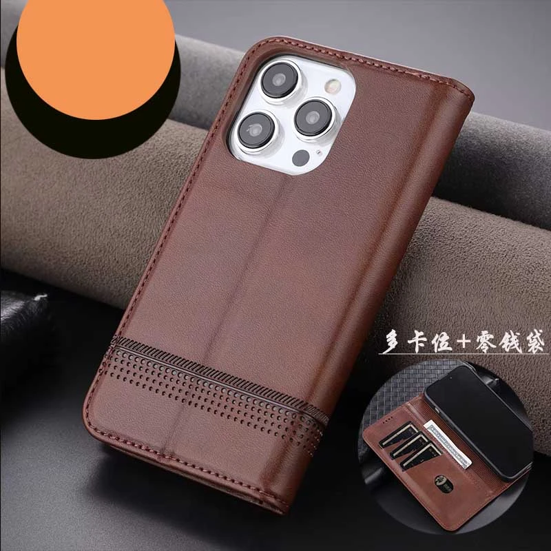 适用苹果iPhone14ProMax手机壳翻盖式皮套防摔插卡钱包款商务新款