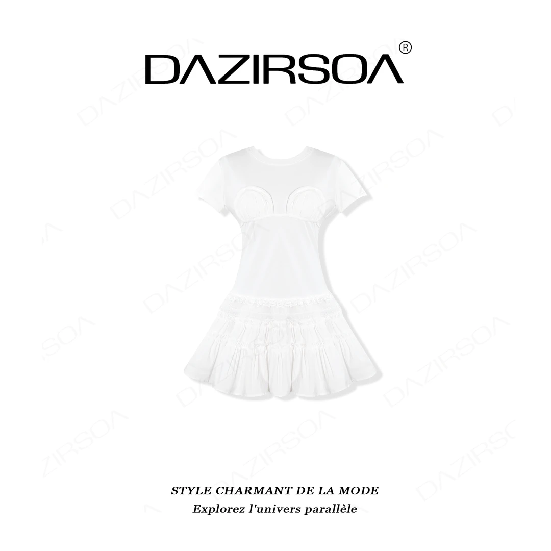 DAZIRSOA/达姿“灵动活力”时尚百搭简约个性显瘦蛋糕T裙 Y613