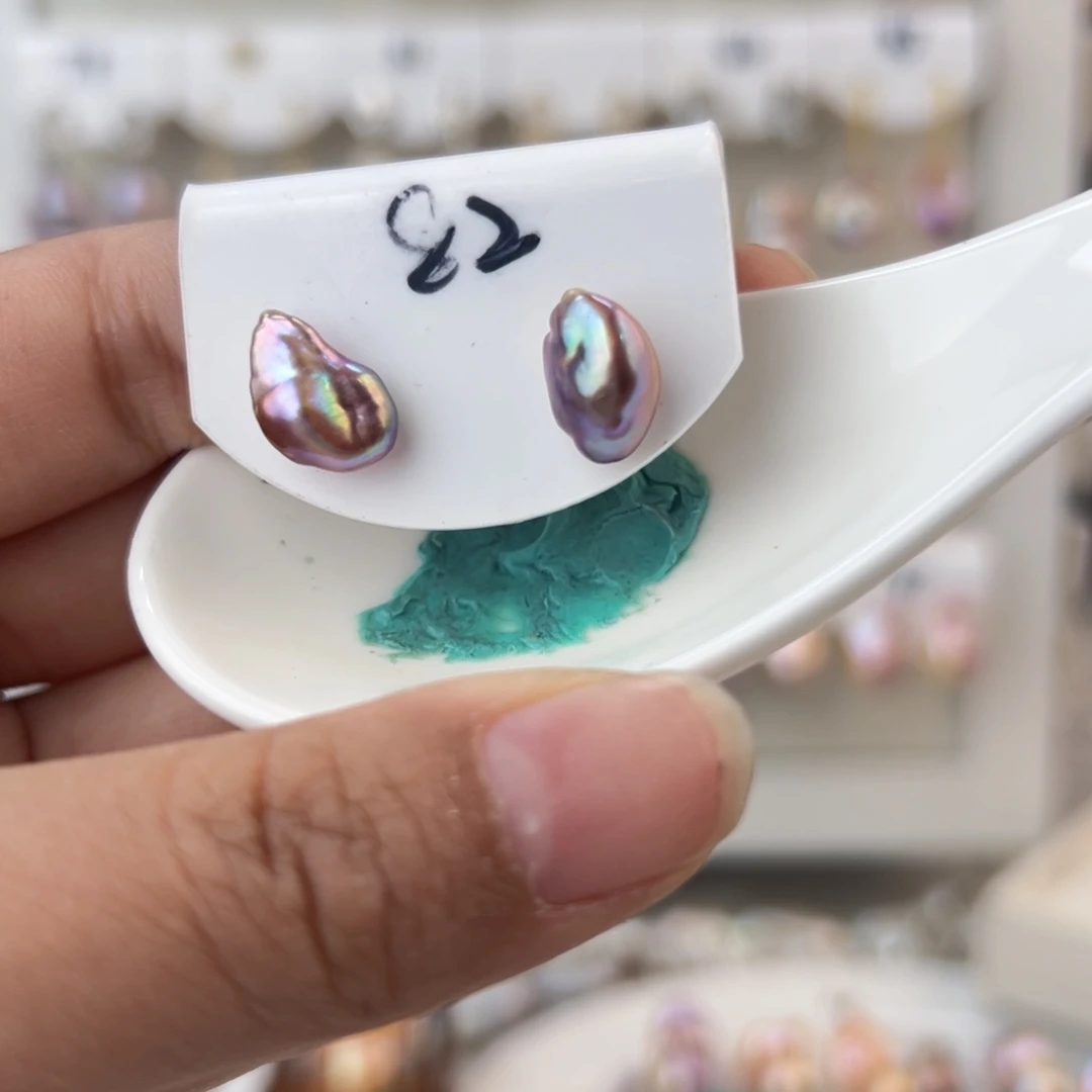 淡水珍珠耳饰银S925镶嵌