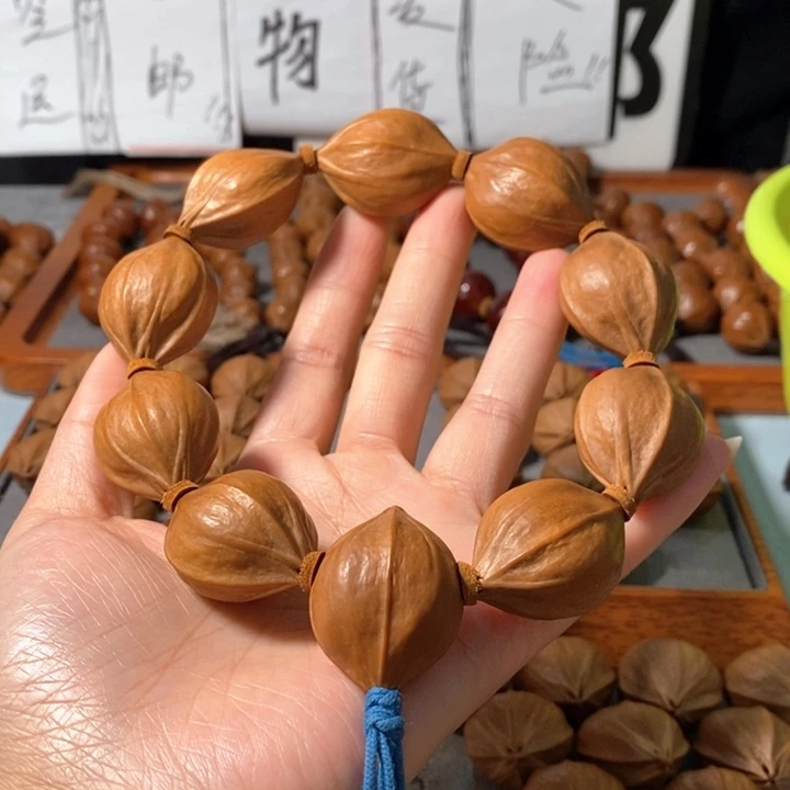 手串橄榄核2342精品4花老树王蒜头铁核9+1颗