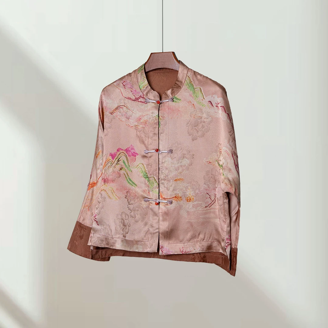 [锦云绣衫]2025春秋季新款中式返潮复古衬衫3061