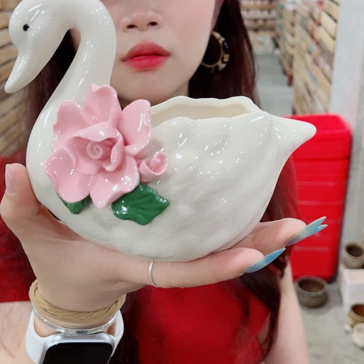 有孔，凑10元包邮陶瓷花盆发货！