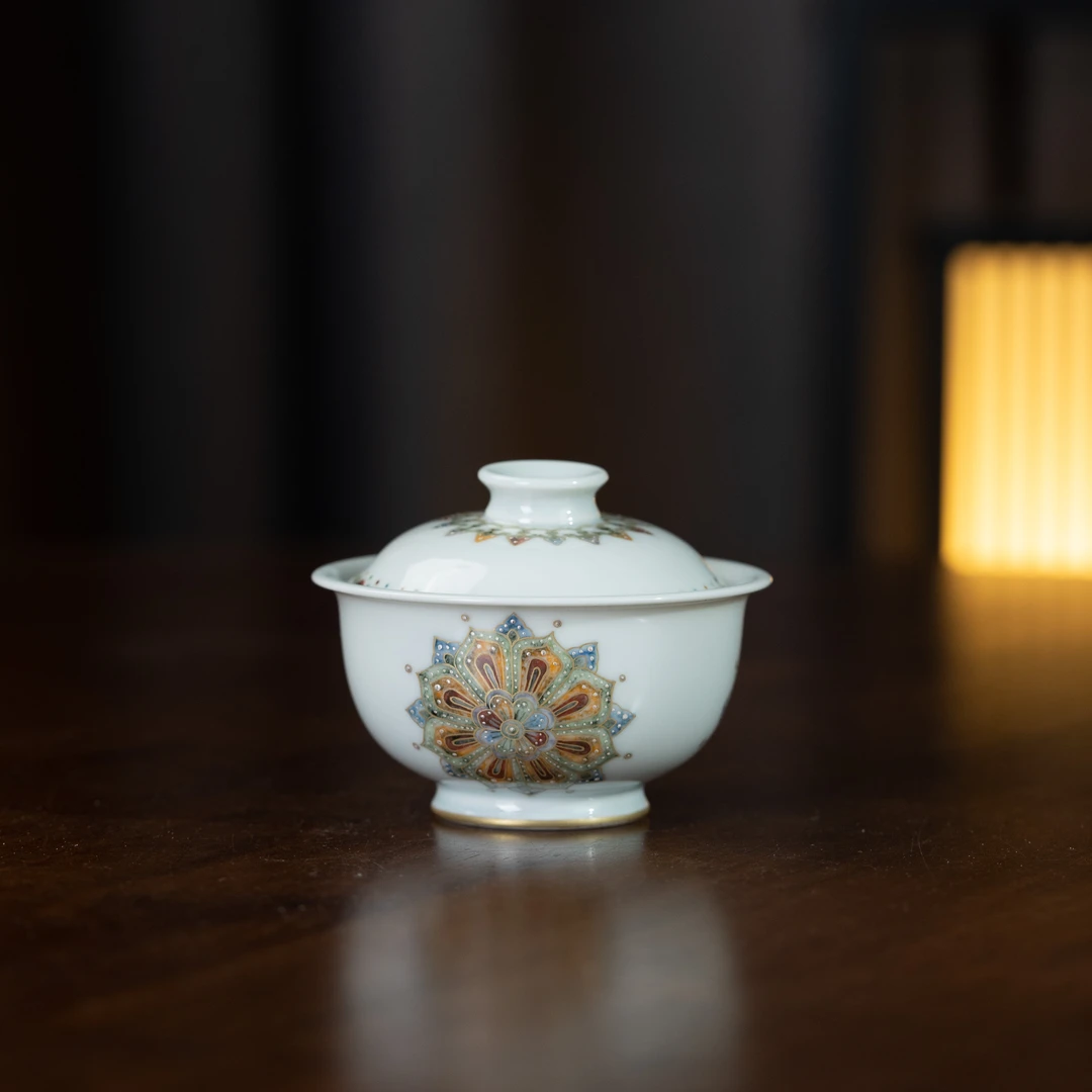 【一拓天成】彩拓盖碗120cc 瓷器家用茶具