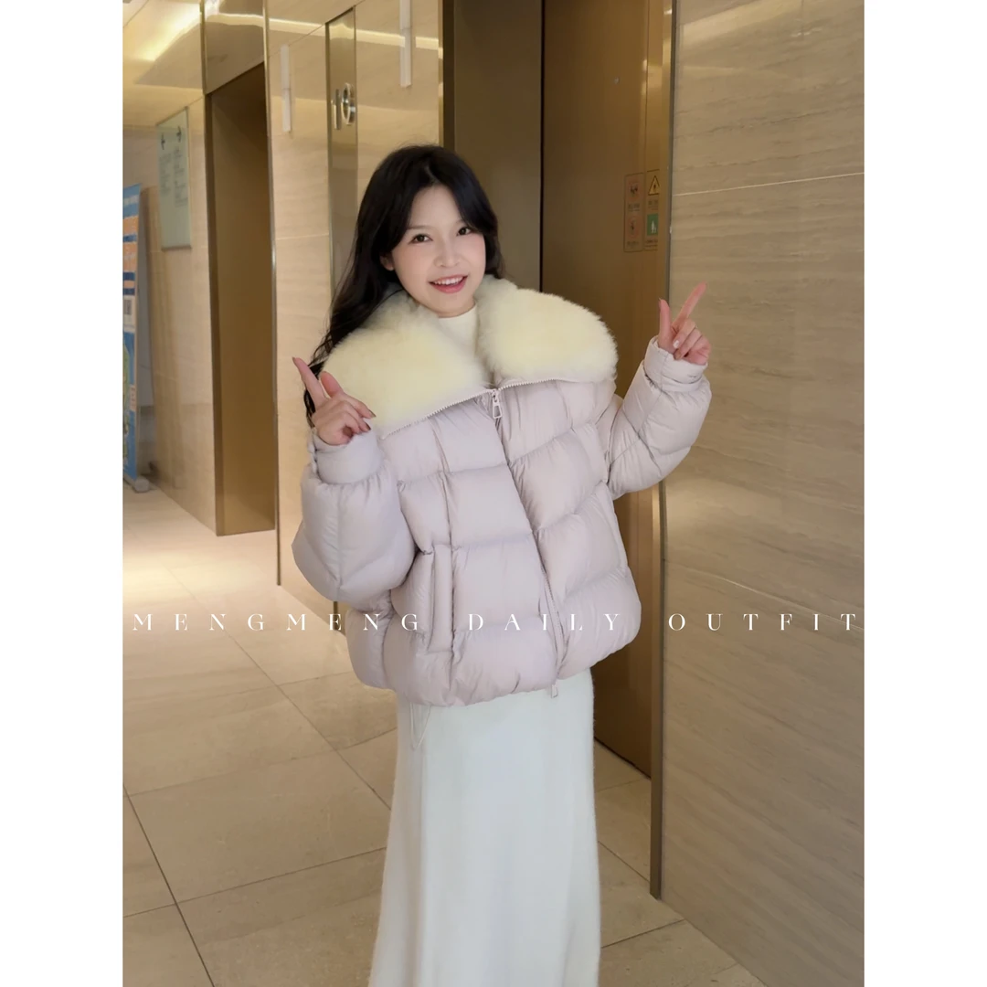 萌萌【糯糯】冬日新款氛围感保暖白鹅绒羽绒服