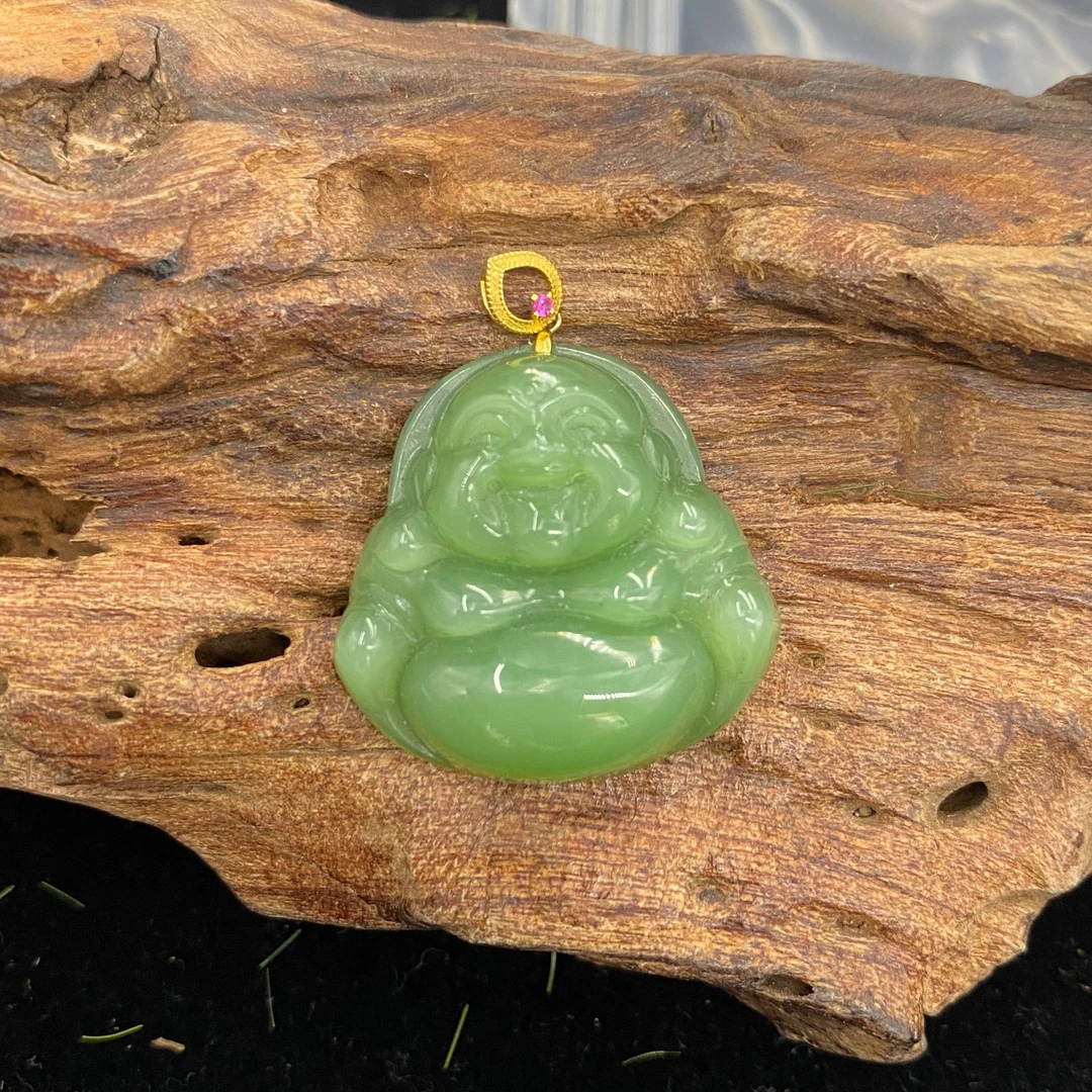 18k和田玉佛公吊坠【小北质检】ZJH75Z7多样性发一