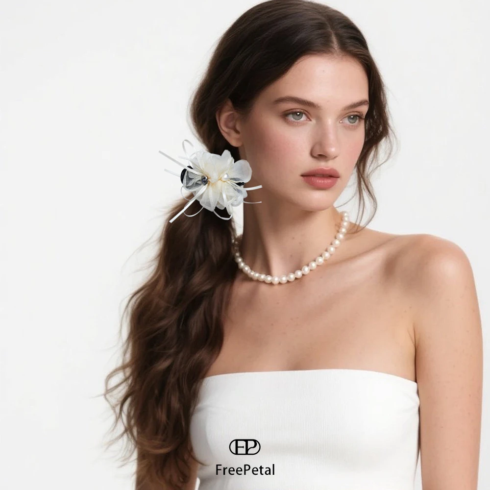 [FREE PETAL]芙芮达花瓣丸子夹法式发饰高级大抓夹超仙优雅气质