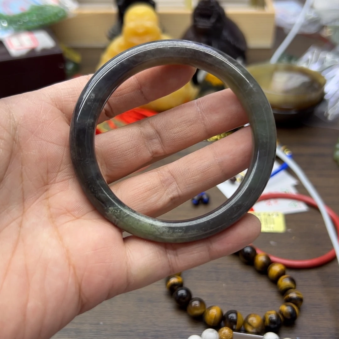 和田玉未镶嵌手镯57.3圈围909