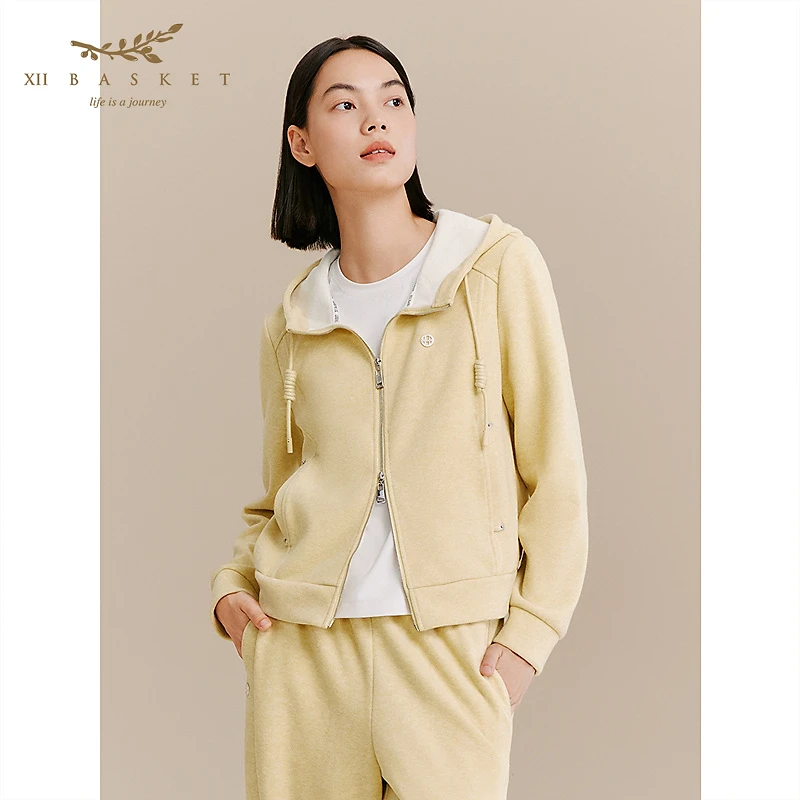 XII BASKET十二篮商场同款25冬新款双头拉链连帽外套7C35510170
