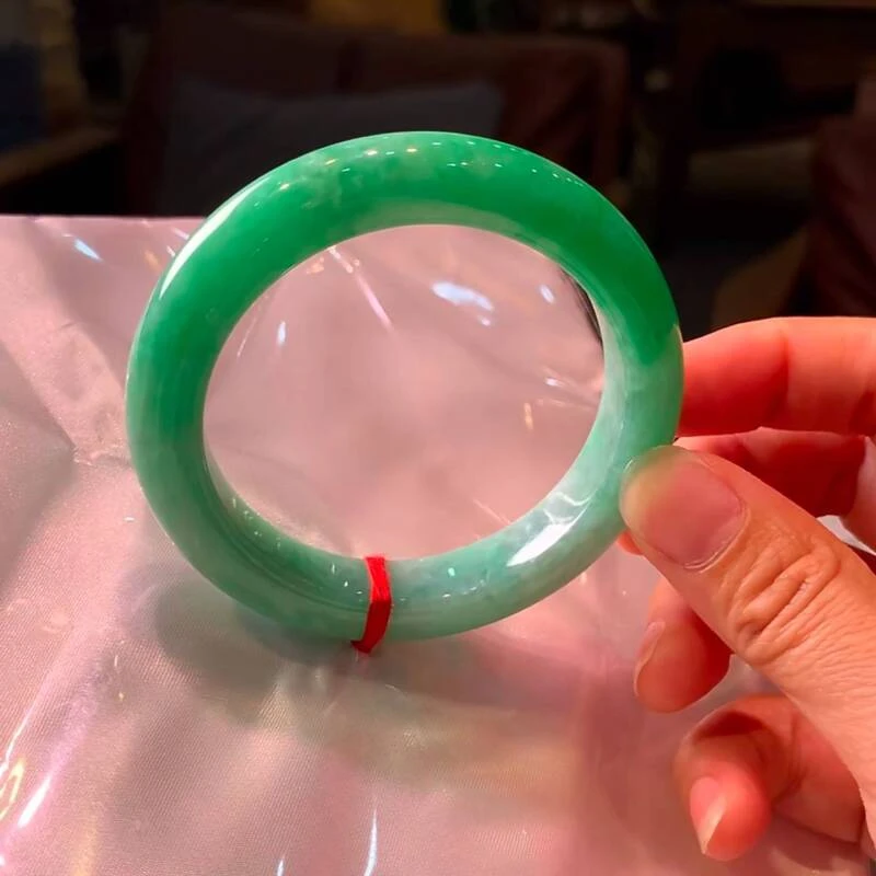 天然缅甸翡翠A货手镯56满绿正圈