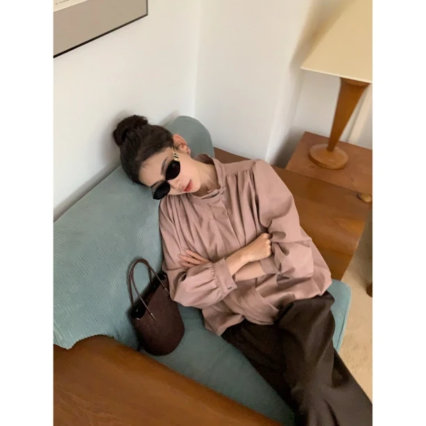【赵小小&英伦都会】7993 秋季新款复古短款立领机车服气质外套女