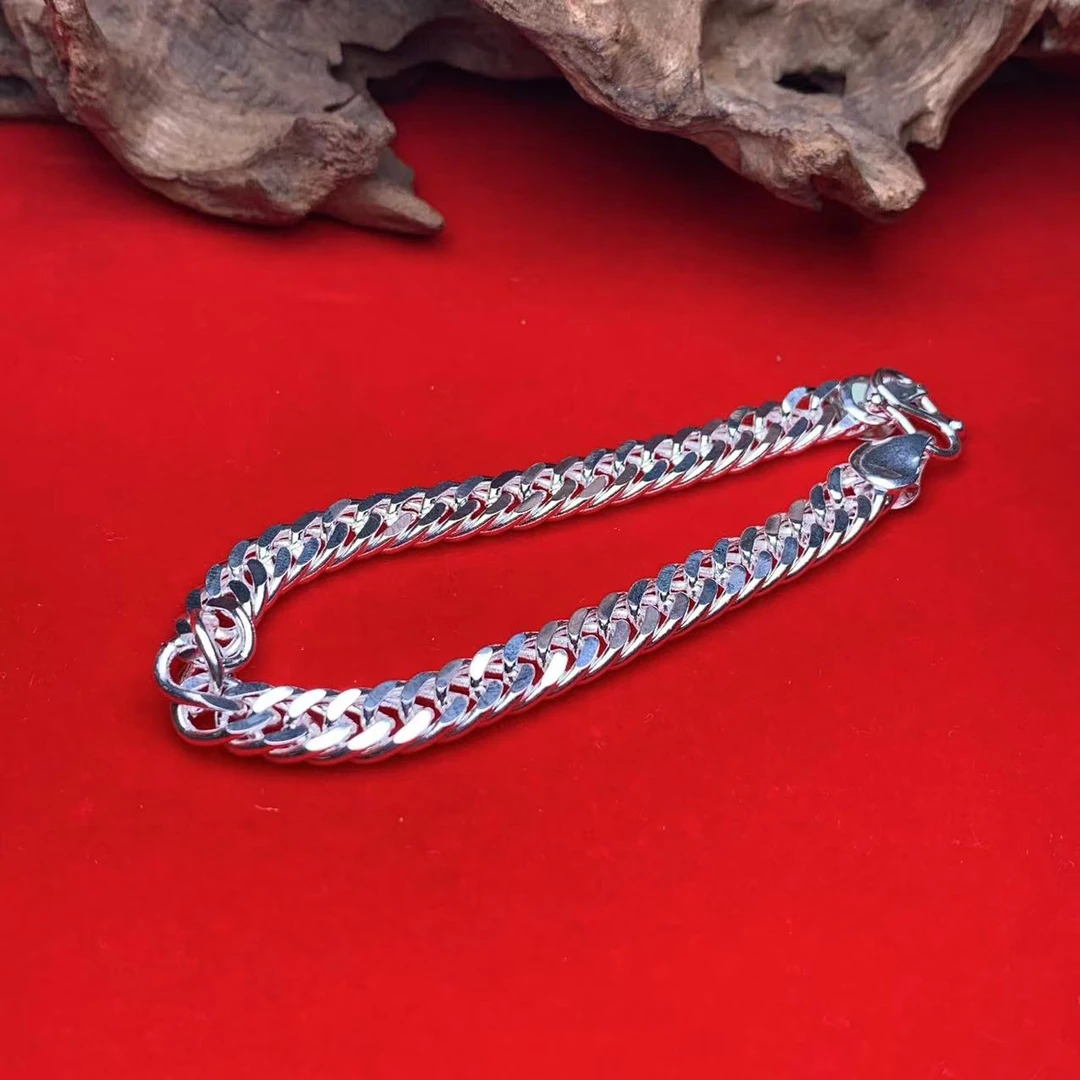 足银手链 999 卡7 22cm 马鞭链  fm/1774