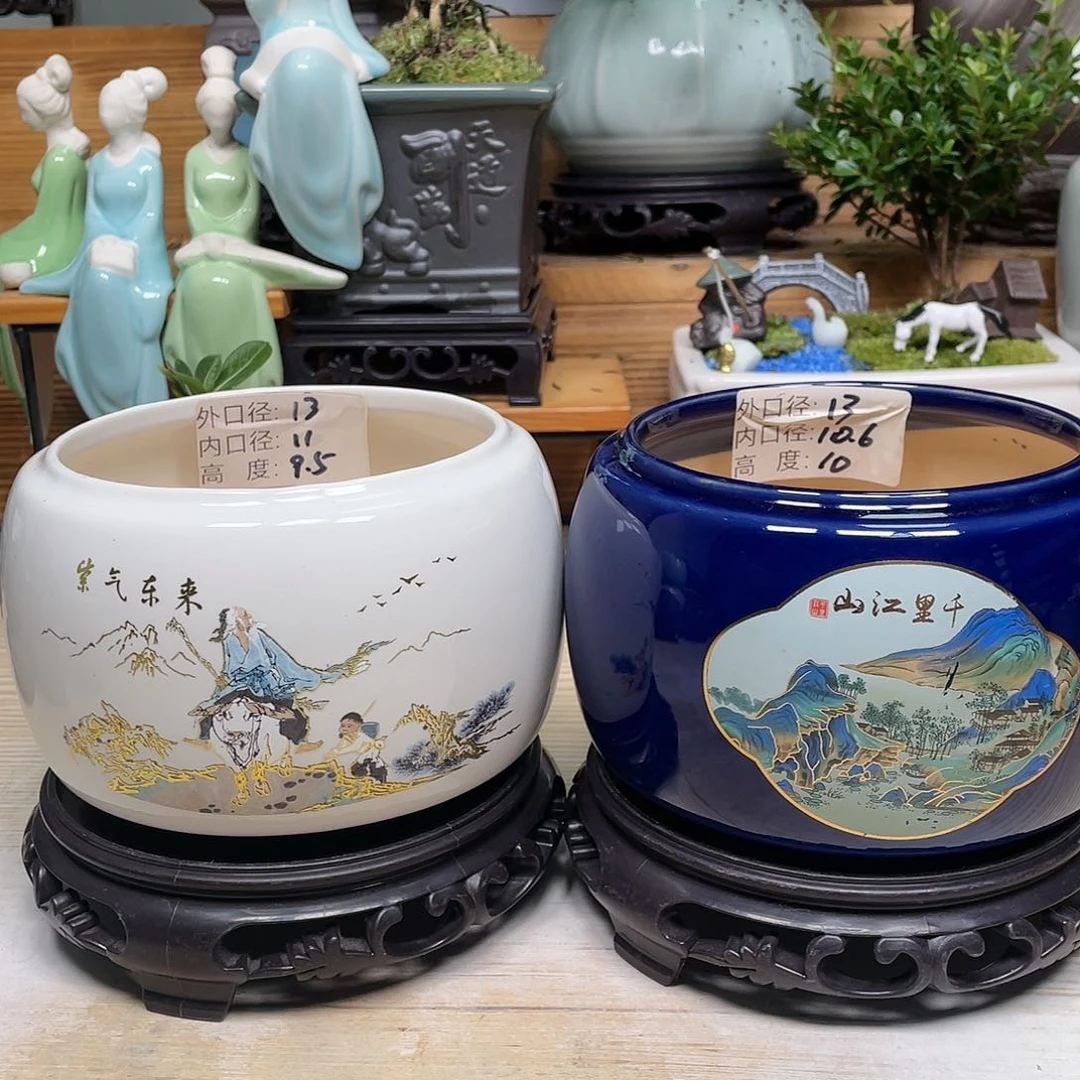 紫砂花盆陶瓷艺术花盆陶瓷