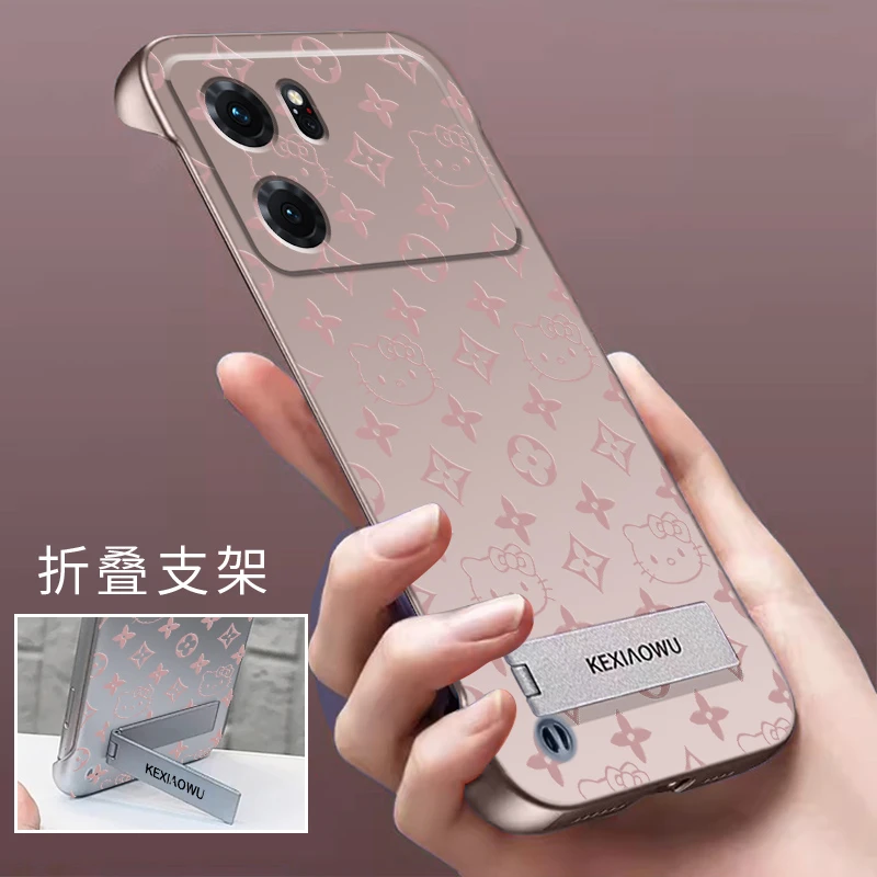 适用OPPOK10无边框k10pro手机壳超薄壳时尚支架亲肤感散热凯蒂猫