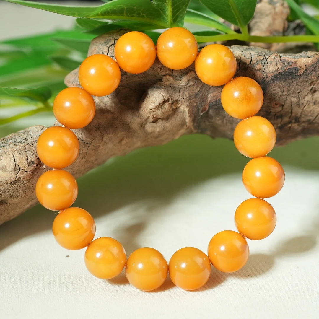 十九世纪蜜蜡圆珠手串【古珠精选】AAML250115037