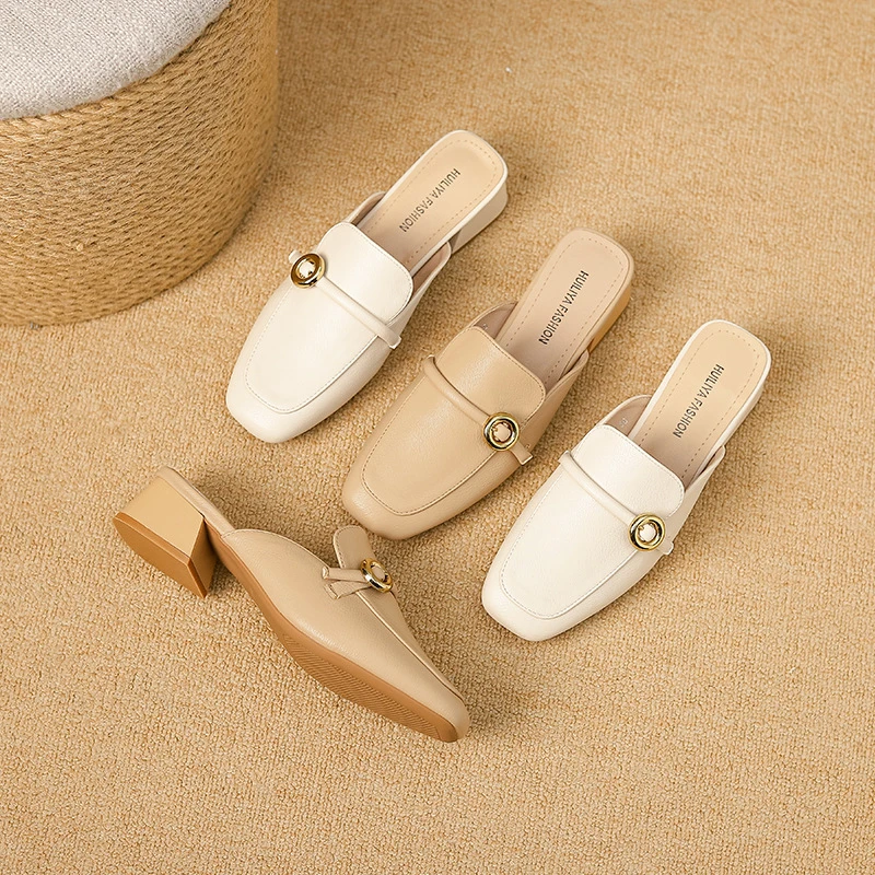 包头半拖鞋女外穿2025新款法式穆勒鞋凉拖时尚单鞋
