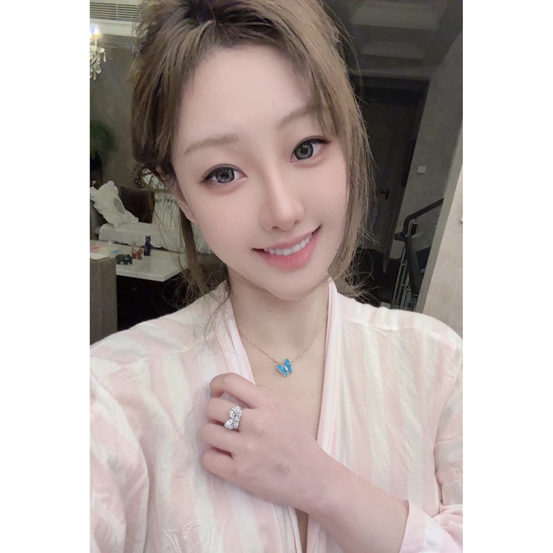 合金戒指 合金戒指 2439【招桃花】五福临满钻蝴蝶戒指