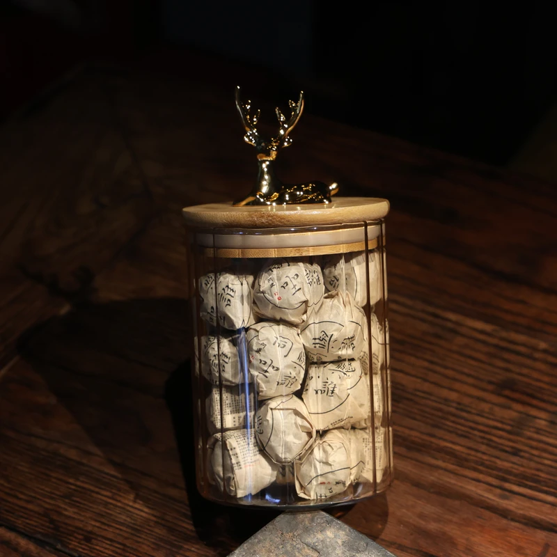 【与谁同坐】凤凰窝头春普洱熟茶龙珠6克*27颗装