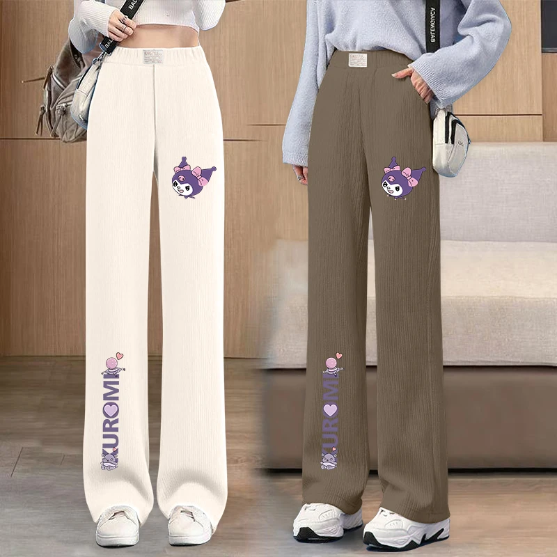 女童裤子灯芯绒新款阔腿裤中大童休闲直筒裤宽松儿童春秋洋气长裤