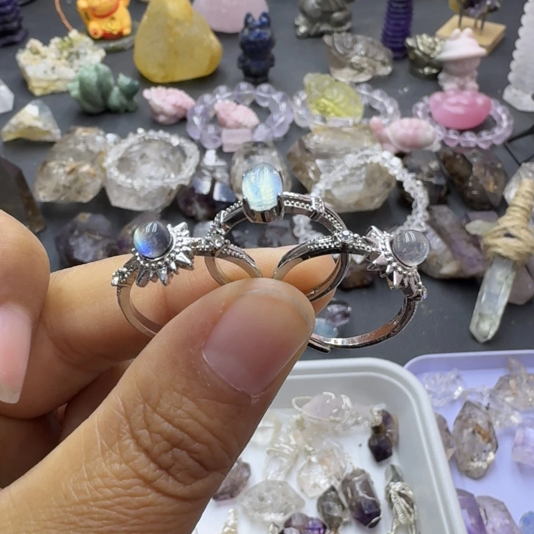 石材戒指三个清货的