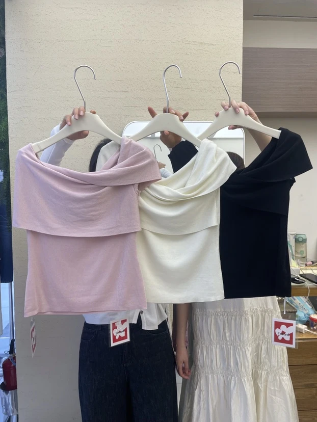 Ching ging/顷之夏季时尚设计感针织T恤 8282