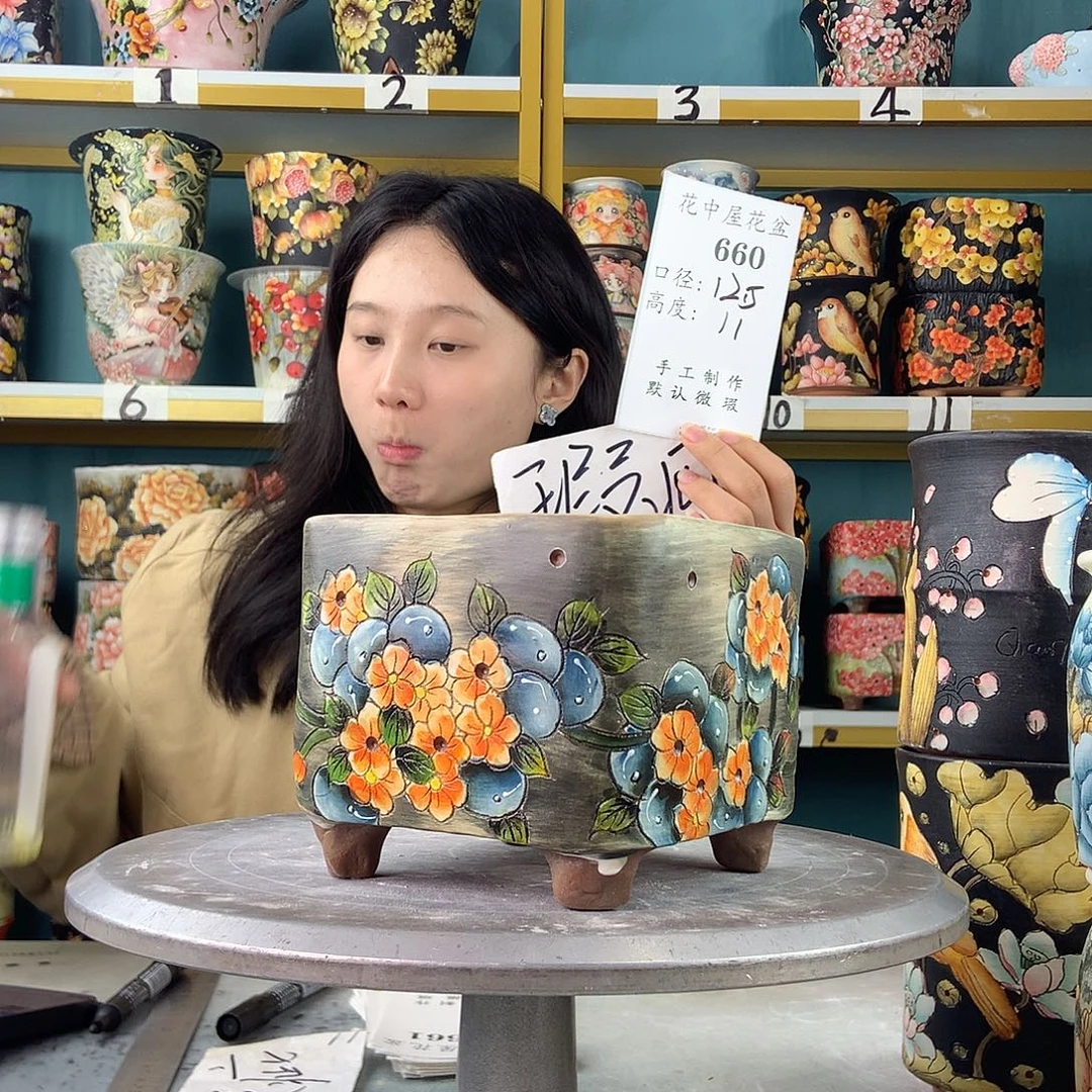 陶景德镇手工花盆660