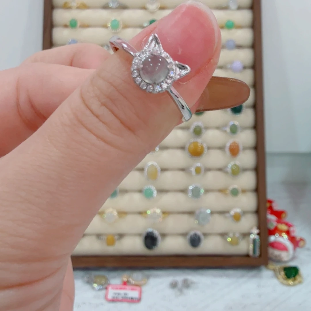翡翠银S925镶嵌戒指3