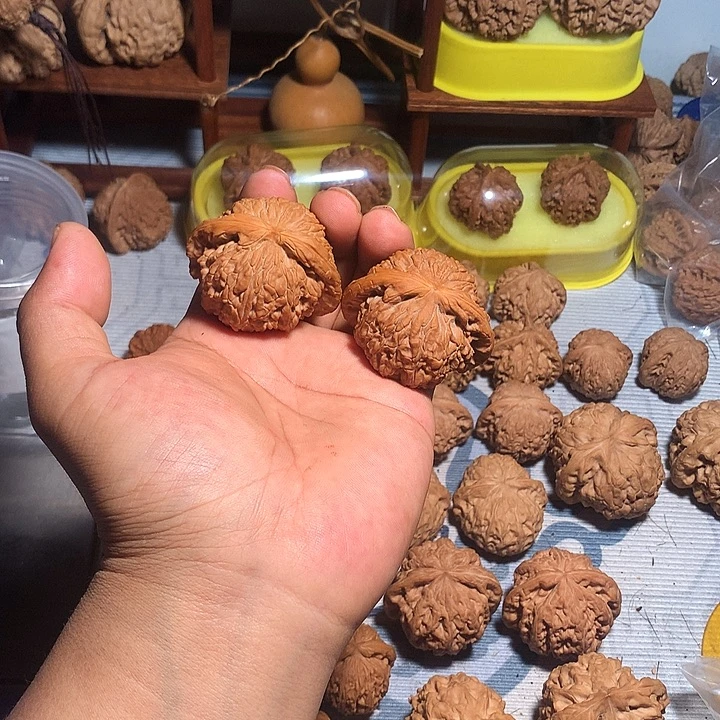 海***蓝吊坠文玩核桃白狮子