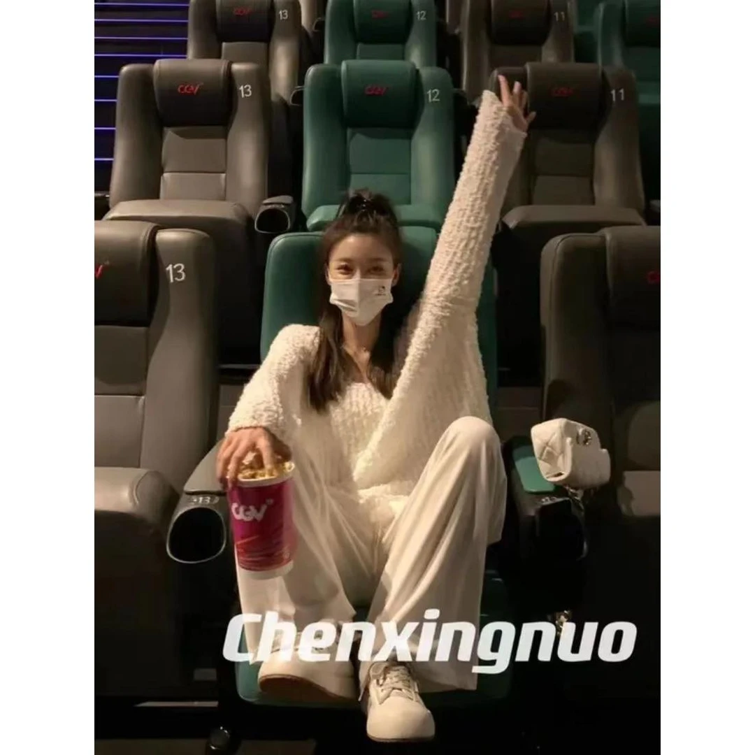 豆豆秋冬针织毛衣洋气慵懒风女温度keep杂色氛围感毛衣大版型