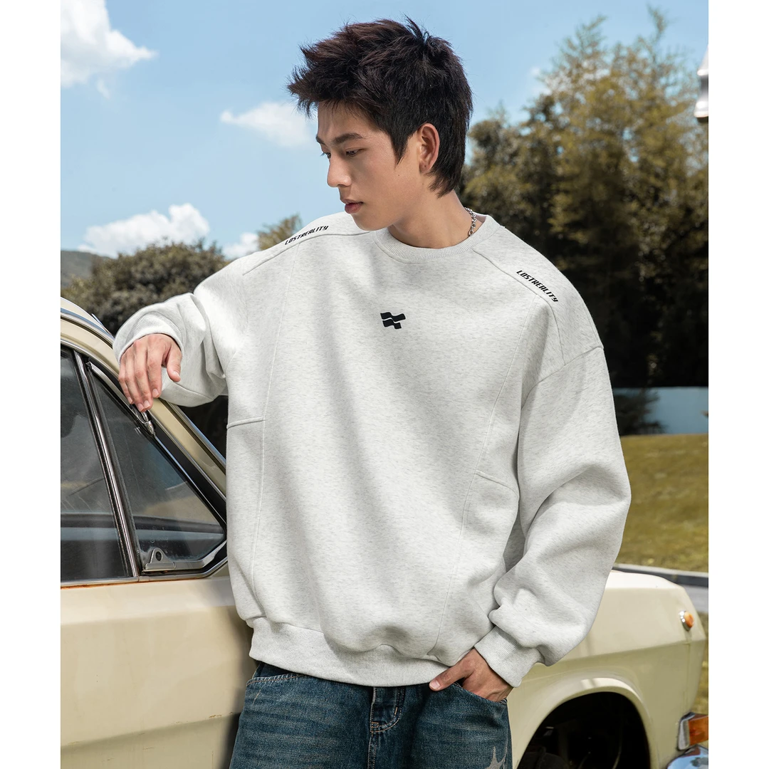 潮牌美式重磅卫衣男秋季380g分割结构设计感男士山东男士短款卫衣